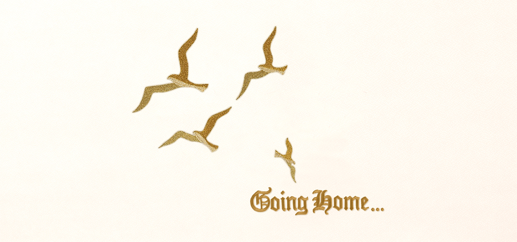 Going Home NEW Birds Gold on Rosetan Faux